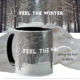 冬の森の雪 マグカップ