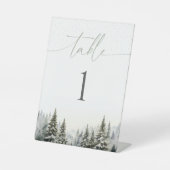 冬の森の雪　愛を誓う　ブライダル テーブルサイン (正面)