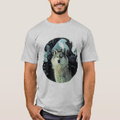 冬の森の霊獣オオカミ Tシャツ (正面)