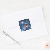 冬の森の静かなキャビン スクエアシール (封筒)