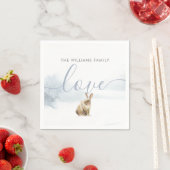 冬の森の風景 ウサギのクリスマス ホリデー スタンダードカクテルナプキン (インサイチュ)