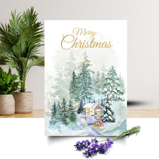 冬の森の風景 クリスマスカード