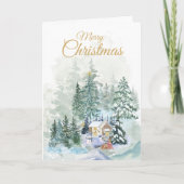 冬の森の風景 クリスマスカード (正面)