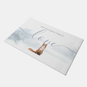 冬の森の風景 狐 ドアマット (アングル)