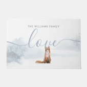 冬の森の風景 狐 ドアマット (正面)