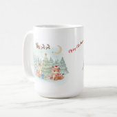 冬の森の魔法のクリスマスの夜 コーヒーマグカップ (正面左)