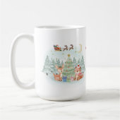 冬の森の魔法のクリスマスの夜 コーヒーマグカップ (左)