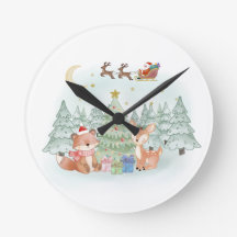 冬の森の魔法のクリスマスの夜