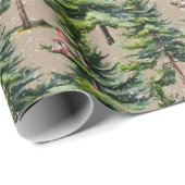 冬の森の鳥の最初の降雪クラフト ラッピングペーパー (ロールコーナー)