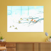 冬の森の鳥 キャンバスプリント (インサイチュ (リビング))