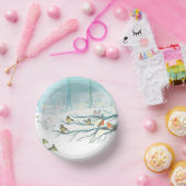 冬の森の鳥 ペーパーボウル (パーティー)