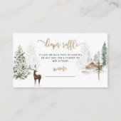 冬の森の鹿おむつラッフルチケット エンクロージャーカード (正面)