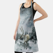 冬の森の鹿と夜空のエプロン エプロン (インサイチュ)