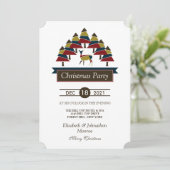 冬の森の鹿のクリスマスパーティー招待状 招待状 (スタンド正面)