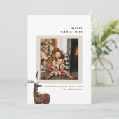 冬の森の鹿の写真クリスマスカード (スタンド正面)