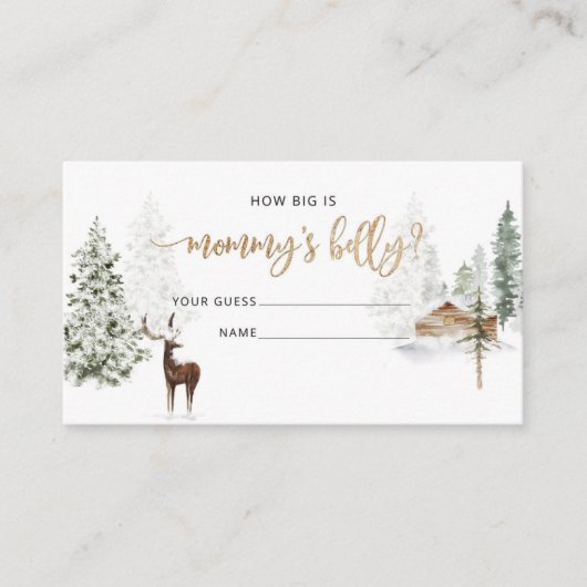 冬の森の鹿の大きさはmommys腹 エンクロージャーカード (正面)