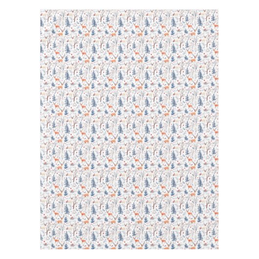 冬の森の鹿の森 テーブルクロス (正面)