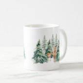 冬の森の鹿クリスマス コーヒーマグカップ (正面右)
