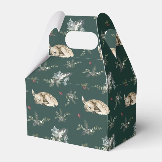 冬の森の鹿クリスマス フェイバーボックス (裏面サイド)