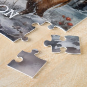 冬の森の鹿ファミリー ジグソーパズル (側面)