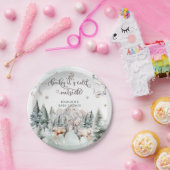 冬の森の鹿ベビーシャワー紙プラット ペーパープレート (パーティー)