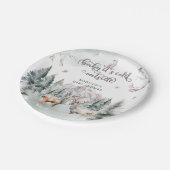 冬の森の鹿ベビーシャワー紙プラット ペーパープレート (アングル)