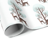 冬の森の鹿 ラッピングペーパー (ロールコーナー)