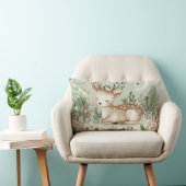 冬の森の鹿 ランバークッション (椅子)