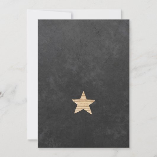 冬の森の黒板の水の色の赤ちゃんシャワー 招待状 (裏面)