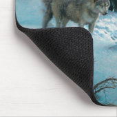 冬の森の3匹のオオカミ マウスパッド (コーナー)