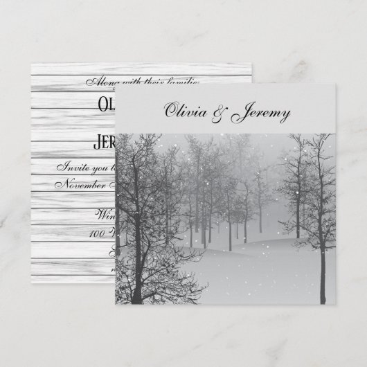 冬の森への招待 招待状 (正面/裏面)