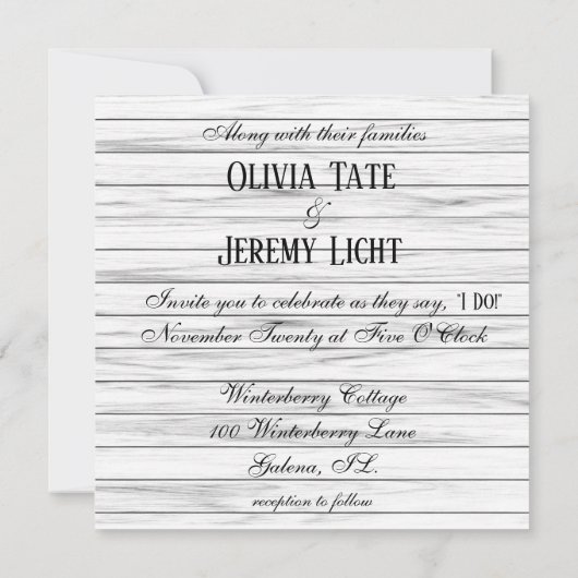 冬の森への招待 招待状 (裏面)