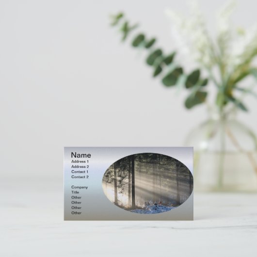 冬の森を通るサンビーム 名刺 (スタンド正面)