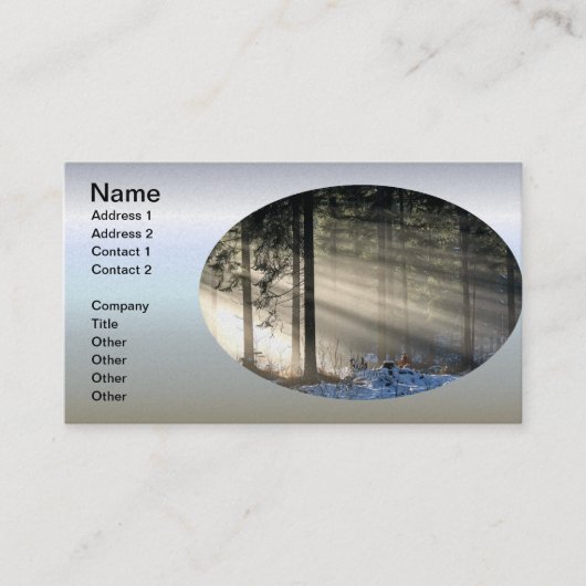 冬の森を通るサンビーム 名刺 (正面)