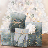 冬の森ウッドランドゴールデンスノーウォーターの色 ラッピングペーパーシート