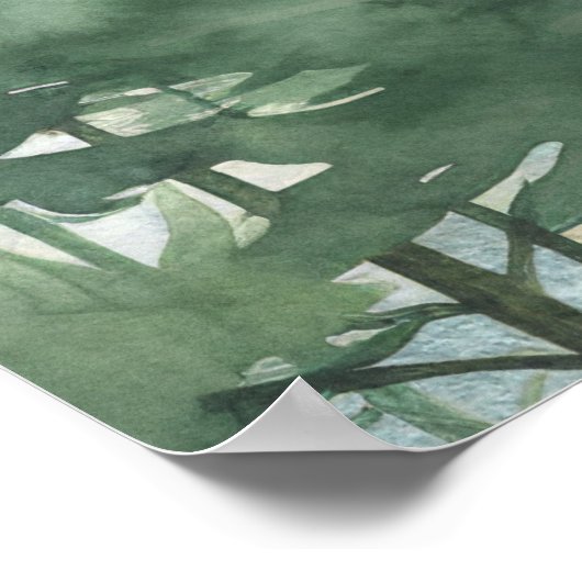 冬の森クマ赤ちゃんシャワー歓迎ポスター ポスター (角)