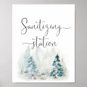 冬の森サニタイジングステーションポスター ポスター (正面)