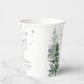 冬の森シルバーベビーシャワー外は寒い 紙コップ (右)