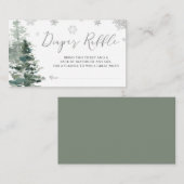 冬の森シルバー外のおむつ冷たい エンクロージャーカード (正面/裏面)