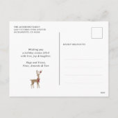 冬の森トナカイ紫メリークリスマス シーズンポストカード (裏面)