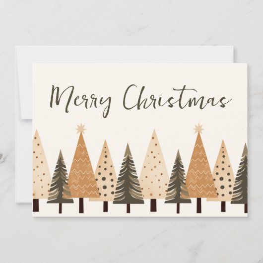 冬の森ニュートラル2枚の写真クリスマス シーズンカード (正面)