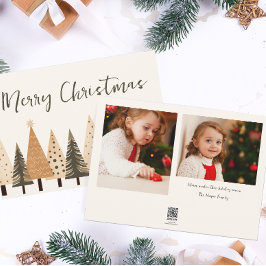 冬の森ニュートラル2枚の写真クリスマス シーズンカード