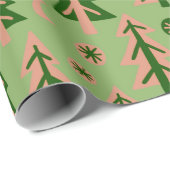 冬の森パインツリーズムーンスターズ自然 ラッピングペーパー (ロールコーナー)