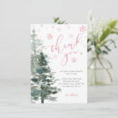 冬の森ピンク外は寒い サンキューカード (スタンド正面)