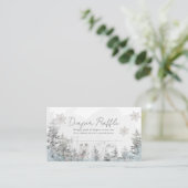 冬の森ベビーシャワーおむつラッフルチケット エンクロージャーカード (スタンド正面)