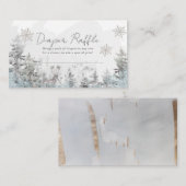 冬の森ベビーシャワーおむつラッフルチケット エンクロージャーカード (正面/裏面)
