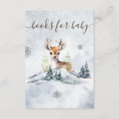 冬の森ベビー鹿の赤ちゃんシャワーブックベビー エンクロージャーカード (正面)
