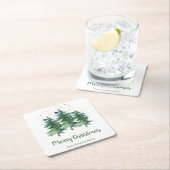 冬の森メリークリスマスカンパニー スクエアペーパーコースター (インサイチュ)