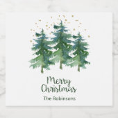 冬の森メリークリスマスビールボトルラベル ビールラベル (シングルラベル)