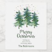 冬の森メリークリスマスワインラベル ワインラベル (シングルラベル)